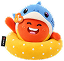 ちびサメハートミークッション