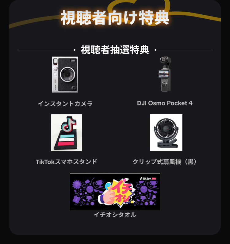 視聴者抽選特典